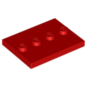 Tegel, Aangepast 3x4 met 4 noppen in het midden Red