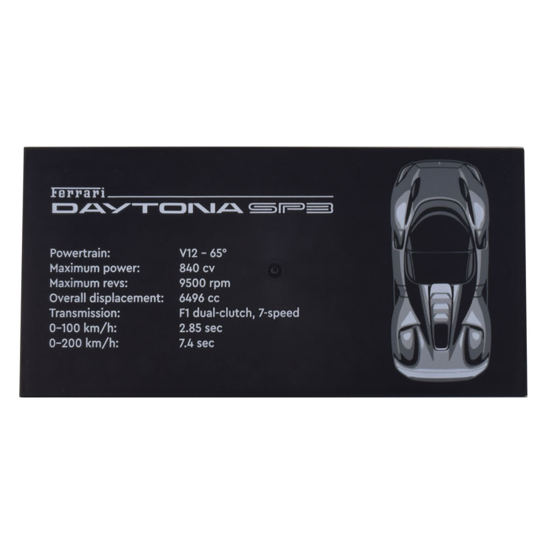 Tegel 8x16  met Ferrari Daytona SP3 opdruk Black