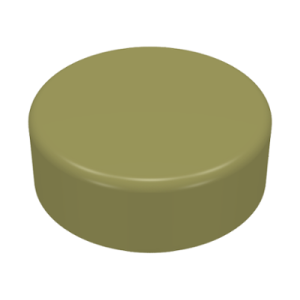 Tegel, Rond 1x1 Olive Green