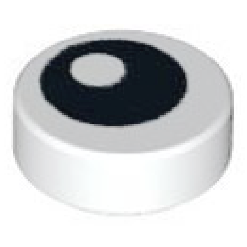 Tegel, Rond 1x1 met zwart oog en witte pupil White
