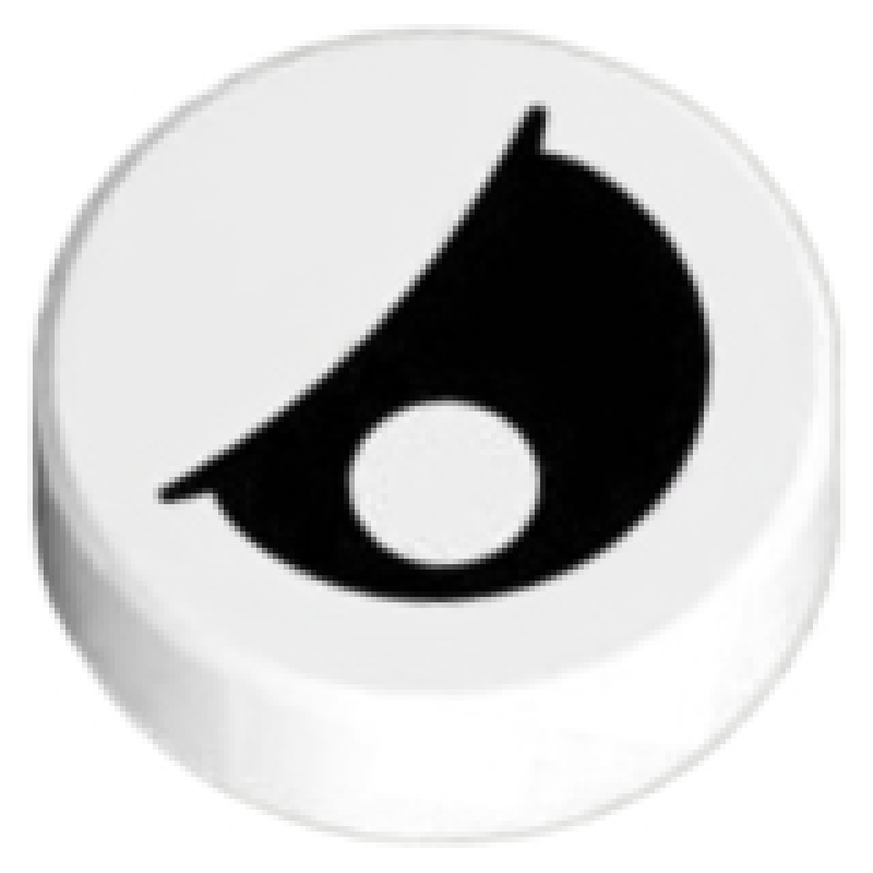 Tegel, Rond 1x1 met half gesloten oog White