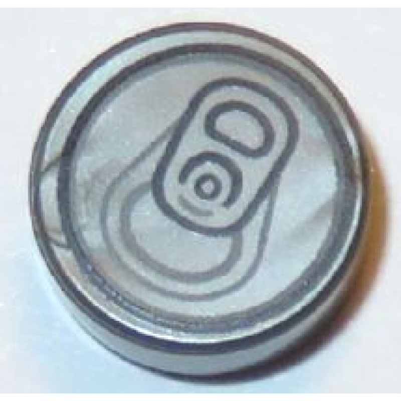 Tegel, Rond 1x1 met frisdrankblikje lip opdruk Flat Silver