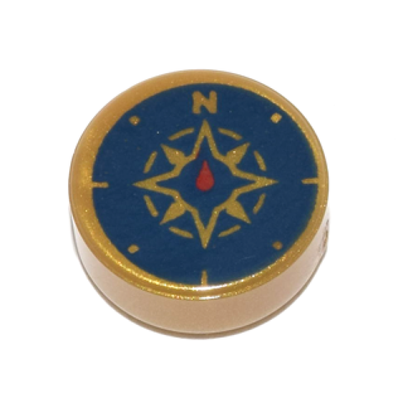 Tegel, Rond 1x1 met Kompas Pearl Gold