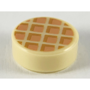 Tegel, Rond 1x1 met wafel Tan