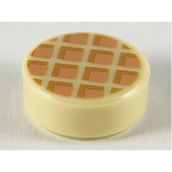 Tegel, Rond 1x1 met wafel Tan