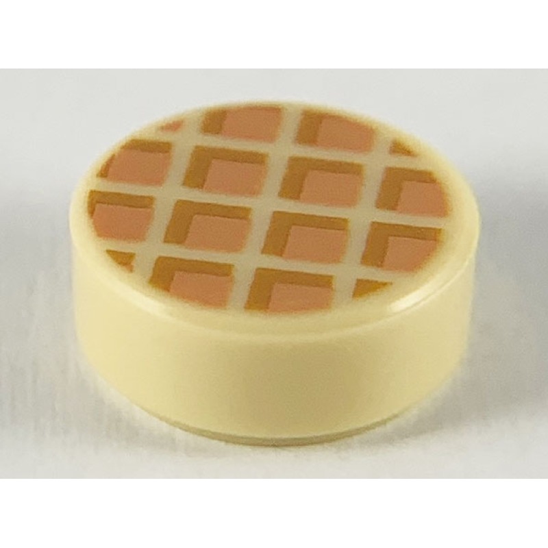 Tegel, Rond 1x1 met wafel Tan