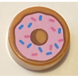 Tegel, Rond 1x1 met donut Medium Nougat