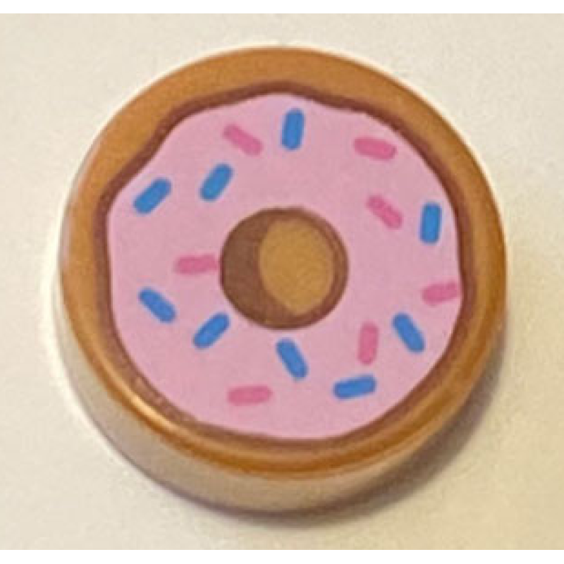 Tegel, Rond 1x1 met donut Medium Nougat