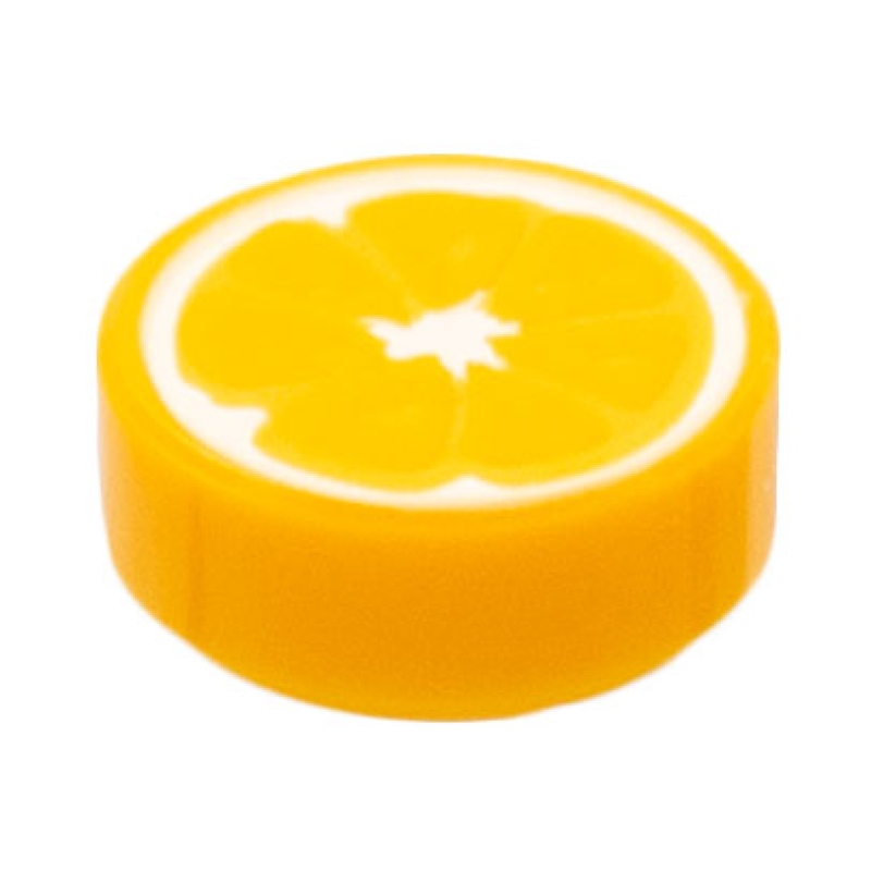  Tegel, Rond 1x1 met sinaasappel schijf Bright Light Orange