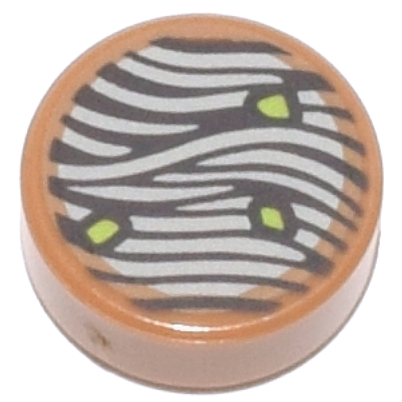  Tegel, Rond 1x1 met noedels Medium Nougat