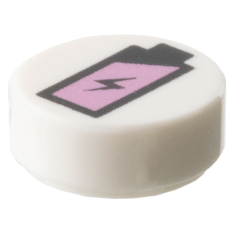  Tegel, Rond 1x1 met oplaadbare batterij symbool White