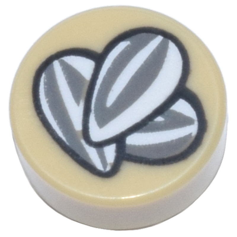  Tegel, Rond 1x1 met zonnebloem zaadjes Tan