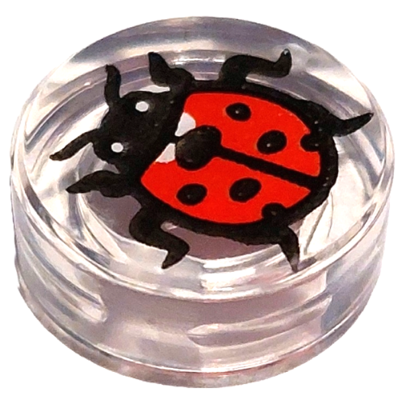 Tegel, Rond 1x1 met lieveheersbeestje Trans Clear