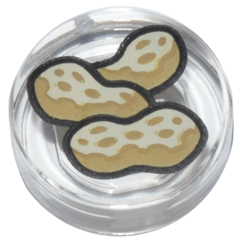  Tegel, Rond 1x1 met pinda nootjes Trans Clear