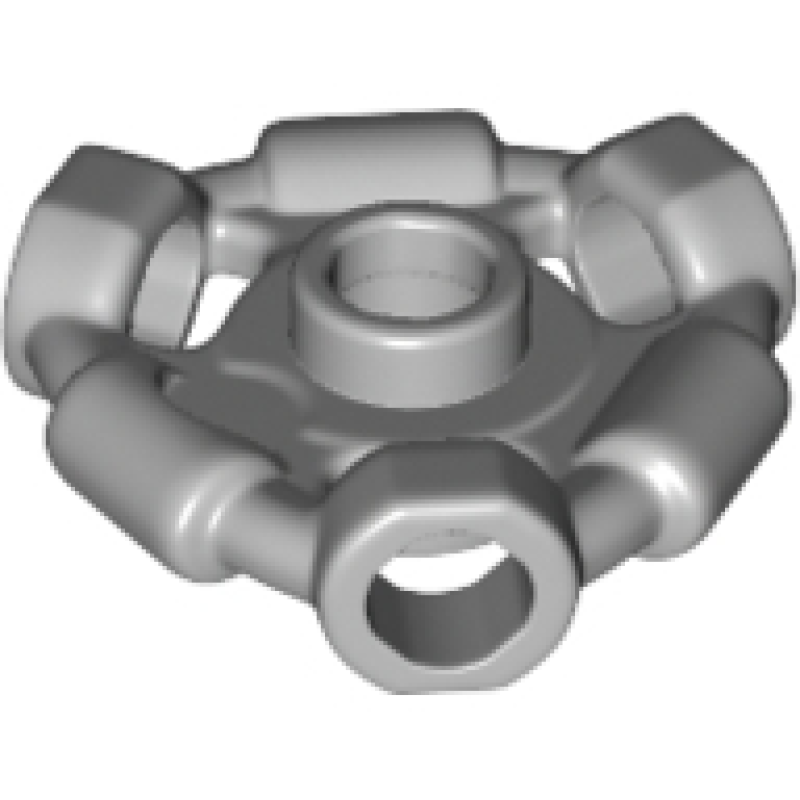 Wapen houder, Ring met 3 staven en 3 staafhouders (Ninjago Aeroblade Center) Light Bluish Gray