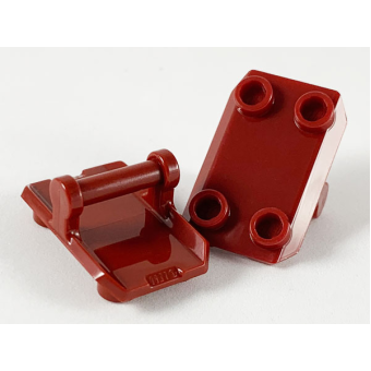 Schild Rechthoekig met 4 noppen Dark Red