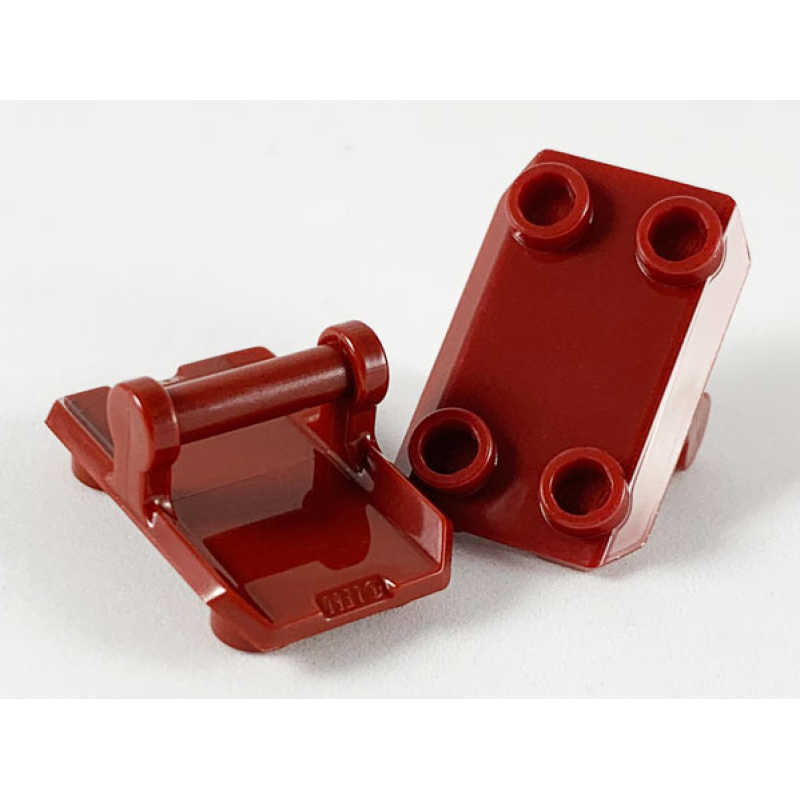 Schild Rechthoekig met 4 noppen Dark Red