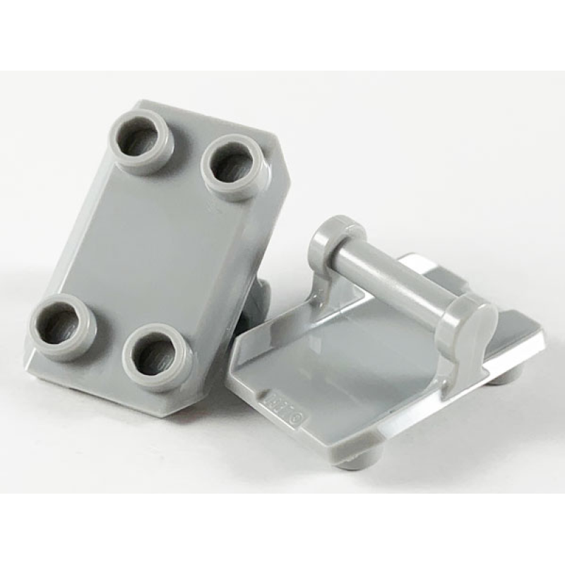 Schild Rechthoekig met 4 noppen Light Bluish Gray