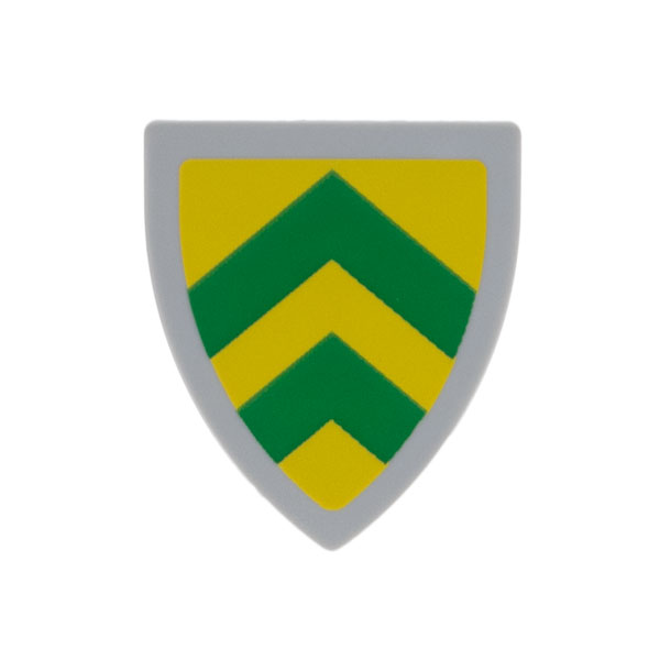 Schild Driehoekig met groene V patronen Light Bluish Gray