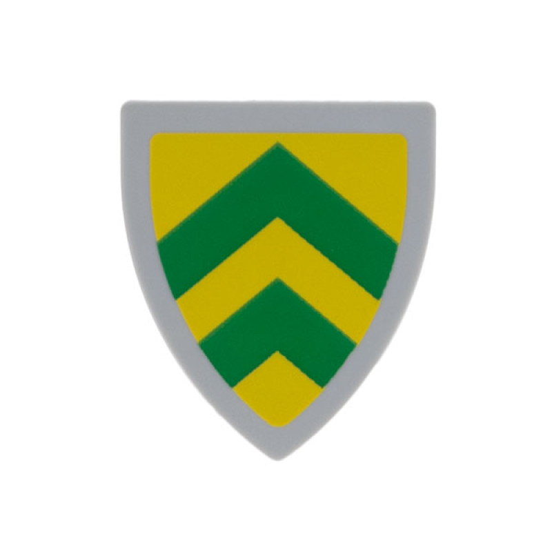 Schild Driehoekig met groene V patronen Light Bluish Gray