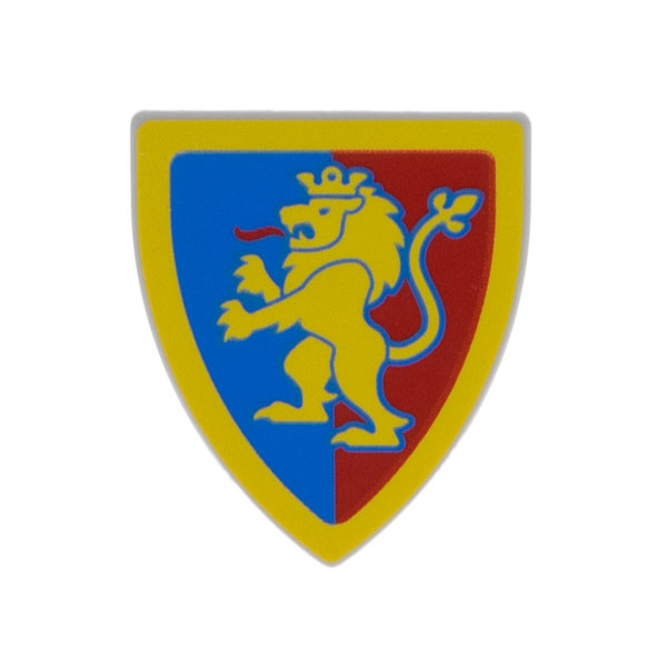 Schild Driehoekig met staande leeuw Light Bluish Gray