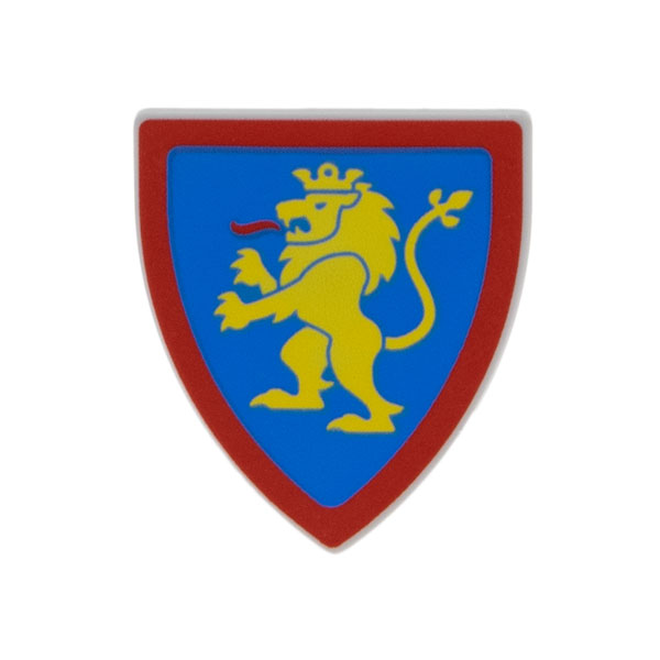 Schild Driehoekig met staande leeuw Light Bluish Gray