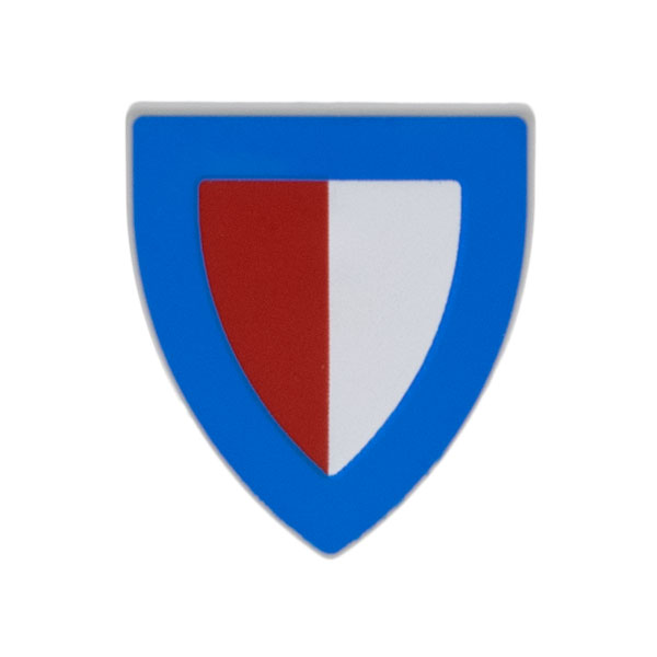 Schild Driehoekig met blauwe rand en rood / wit midden Light Bluish Gray