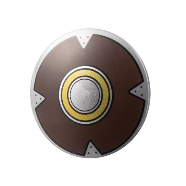 Schild, Rond met goud / zilver / donker bruine opdruk Flat Silver