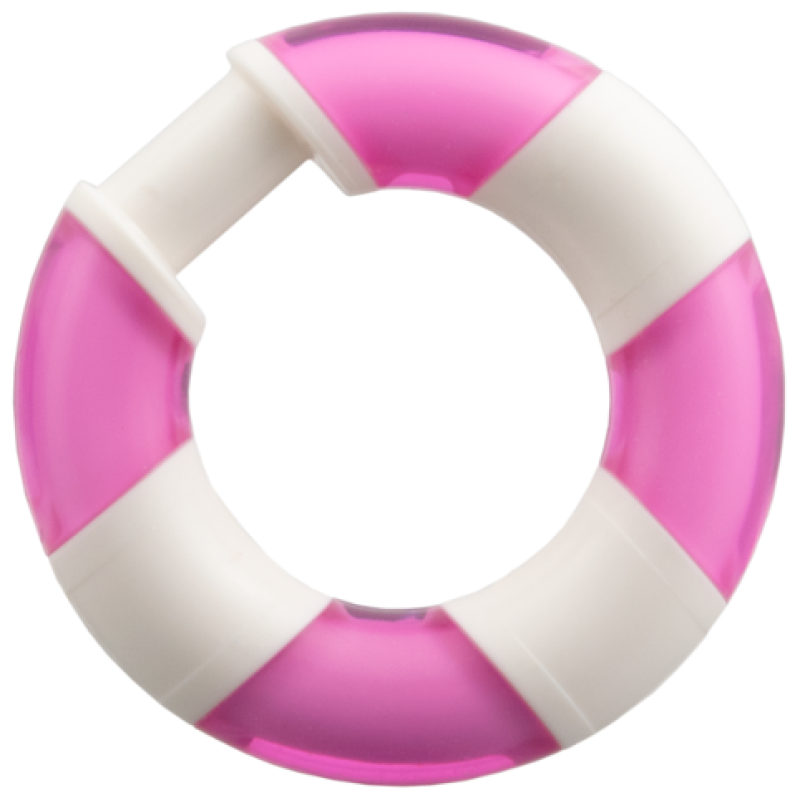 Reddingsboei met doozichtig roze tussen stukken White