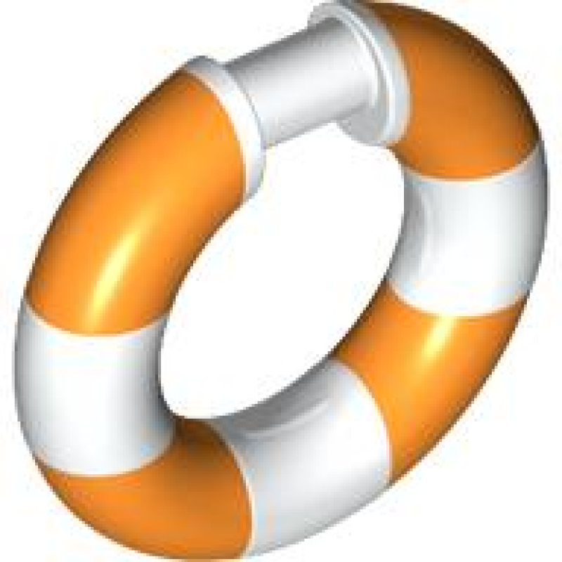 Reddingsboei met doozichtig oranje tussen stukken White
