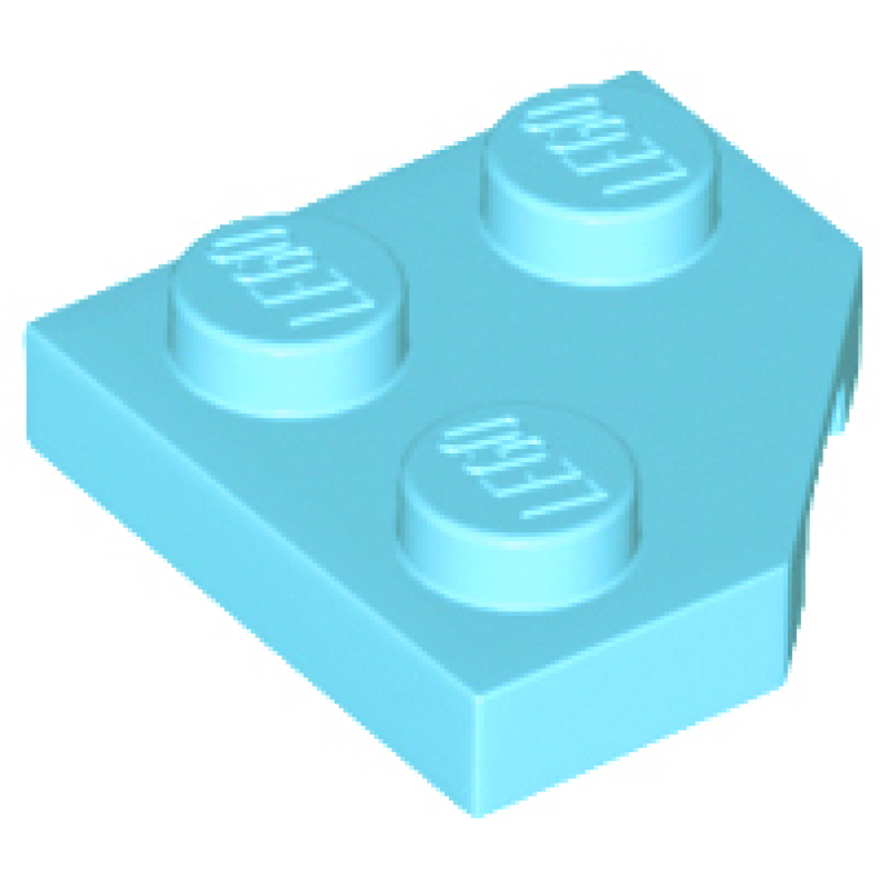 Wig, Plaat 2x2 afgesneden hoek Medium Azure